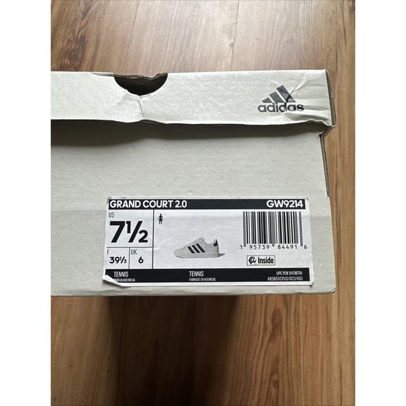adidas Grand Court 2.0 Women's Sneakers Size 7.5 White Black GW9214 - Picture 4 of 6